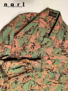 70s 古着 柄シャツ 総柄 長袖 レトロ 古着