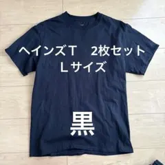 Hanes クルーネックTシャツ ブラック Lサイズ2枚セット