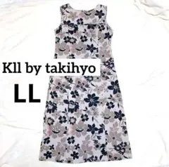 Kll by takihyo 柄 ワンピース 花柄 お洒落柄 ノースリーブ