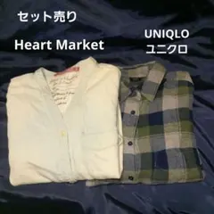 Heart Market デニム風シャツ / UNIQLO チェック柄シャツ M