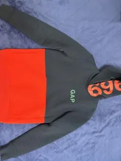 GAP フード付きパーカー グレー/オレンジ