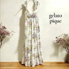 gelato piqu ジェラートピケ　カップインマキシドレス　花柄　ロング