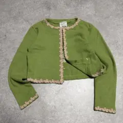 Moschino モスキーノ カーディガン 刺繍 ハート クロップド　刺繍　緑のサムネイル