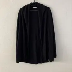 ZARA KNIT フード付きカーディガン Lサイズ ブラック