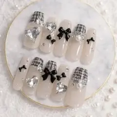 ネイルチップ‪‪❤︎‬スナ系 ワンホン 量産系 ちゅるん フレンチガーリー 推し