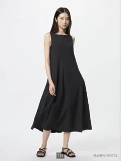 ユニクロ　ウルトラストレッチエアリズムワンピース　Sサイズ　黒　ブラック