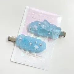 水色のリボンヘアピン♡ ホイップデコ