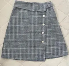 MAJESTIC LEGON グレー チェック ボタン付きミニスカートのサムネイル