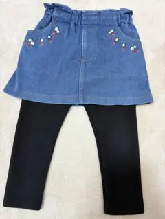 petit main レギンス付きデニムスカート　100