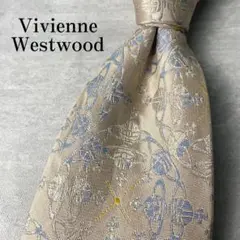 美品 Vivienne Westwood ジャガード オーブ柄 総ロゴ ネクタイ