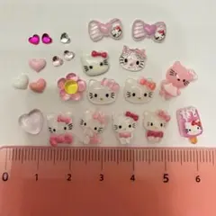 キティちゃん ピンクセット ハート りぼん パーツ 22こ セット