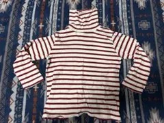 赤と白ストライプ タートルネック 100cm