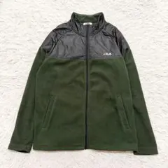 フィラ　フリース　ジャケット　グリーン　カーキ　XL