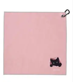 estää くっつきタオル ピンク 猫柄　黒猫