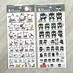 ポチャッコ　バッドバツ丸　4サイズステッカー　２点セット　サンリオ　4size