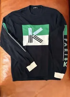 KENZO ロゴ入り 長袖セーター M ブラック/グリーンのサムネイル