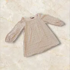 アースミュージックアンドエコロジー　七分袖ブラウス花柄　ピンク　綿100%フリー