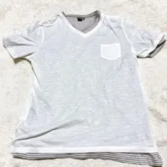 CK Calvin Klein レイヤード風 VネックTシャツ L ホワイトのサムネイル