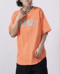 ZI-ON ロゴプリント半袖Tシャツ　オレンジ
