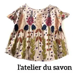 l'atelier du savon 花柄 Tシャツ綿100% ナチュラルのサムネイル