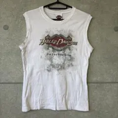 r80 ハーレーダビッドソン ノースリーブ Tシャツ ホワイト Lサイズのサムネイル