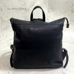 ear PAPILLONNER イアパピヨネ レザー スクエア リュック 黒