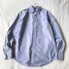 【ジムフレックス】ボタンシャツ ボタンダウン 刺繍ロゴ 長袖 スピーマコットンM