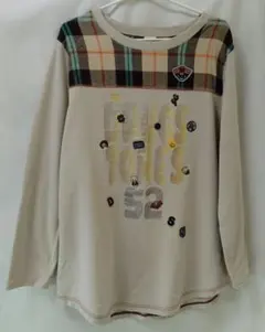 DRUG STORE'S 長袖カットソー ベージュ チェック柄