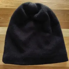 黒フリース裏地付きニット帽