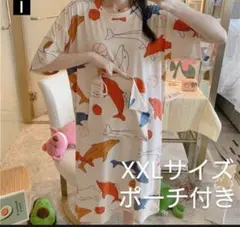 半そでルームウェア ワンピース型 巾着付き