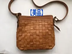 【美品】ショルダーバッグ レザーメッシュショルダーバッグ