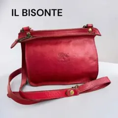 IL BISONTE イルビゾンテ レザー ショルダーバッグ 赤 ポシェットのサムネイル