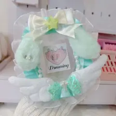 硬質カードケースデコ　トレカケースデコ　レースデコ　グリーン　緑　犬　B8