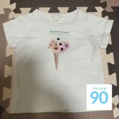 90サイズ 半袖Tシャツ アプレレクール　花柄