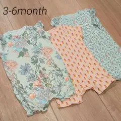 【3-6m】NEXT BABY フリル袖ロンパース 3枚セット 【美品】