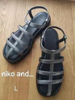 niko and... オリジナル細ベルトサンダル L　シルバーのサムネイル