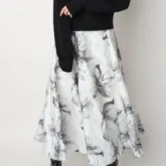 Rirandture 接結プリントフレアスカート
