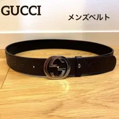 ★19時まで値下げ中★GUCCIベルト インターロッキングGGシマブラウンレザー