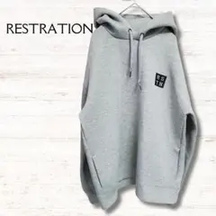 レストレーション RESTRATION パーカー グレー L ロゴ