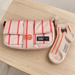 パーリーゲイツ カートバッグ ベージュ ストライプ 靴下セット 未使用
