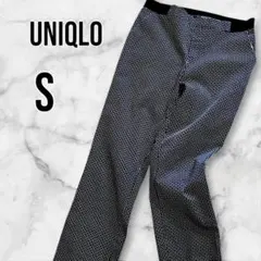 UNIQLO 総柄レギンスパンツ ストレッチ 黒 S