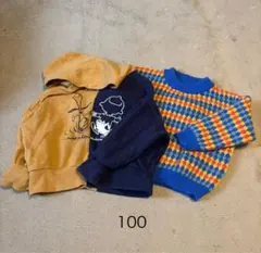 子供服　トレーナー 100cm フード付き 2点セット