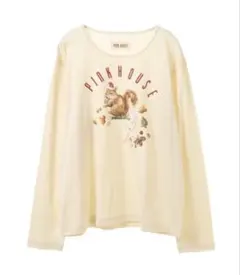 ピンクハウス ウィンターフォレストトリートプリントカットソー　キナリ