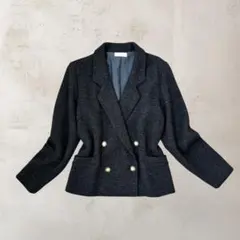 80s 90s vintageダブル テーラードジャケット 金ボタン