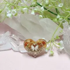 癒しのオルゴナイト❤️アンバー＋アメジストのハート型♡