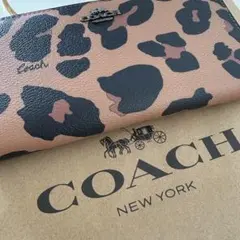 COACH 長財布 ヒョウ柄