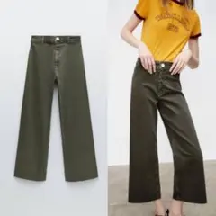 ZARA マリンストレート　カーキ　24