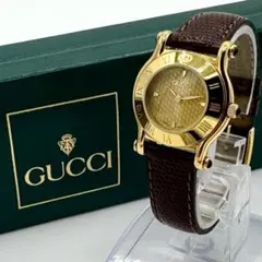稼働/新品電池　グッチ 腕時計　6500L ヴィンテージ　純正ベルト　クォーツ