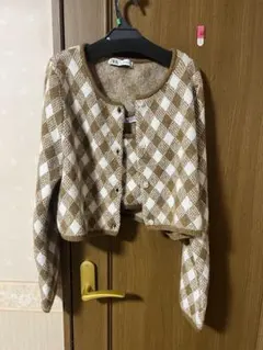 ZARA チェック柄カーディガンセット