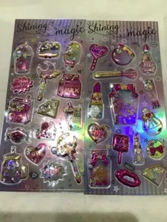 シャカシャカシール④2枚セット 立体シール　ホログラムシール　ぷっくりシール